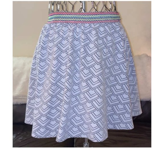 Anthropologie Potters Pot Abstract Mini Skirt Size XL Black & White - Picture 2 of 10
